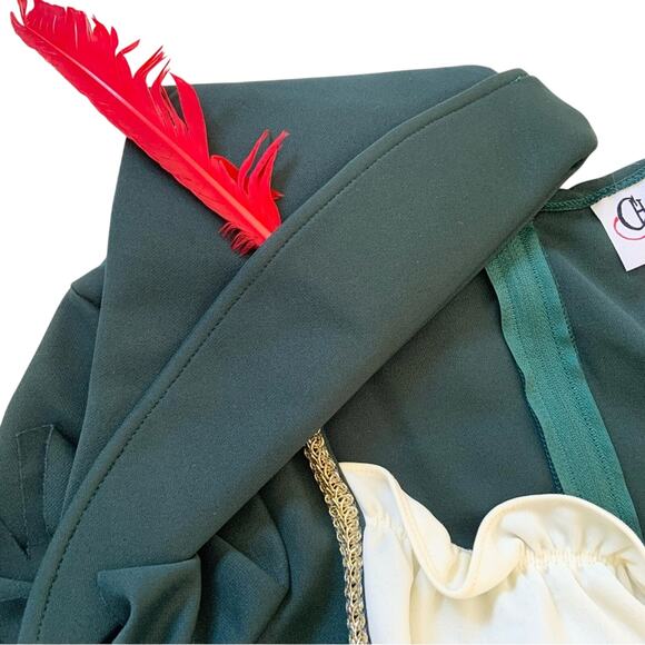 Charades Costumes Robin Hoodie Sexy Dress Green Velvet Size XS NEW Robin Hood - Picture 8 of 13